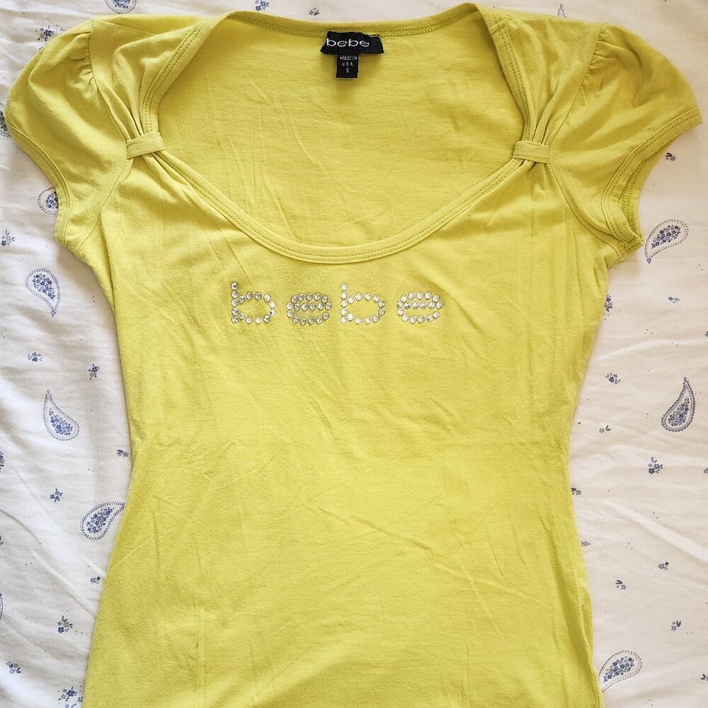 Vintage Bebe Bright Yellow T-Shirt / small /